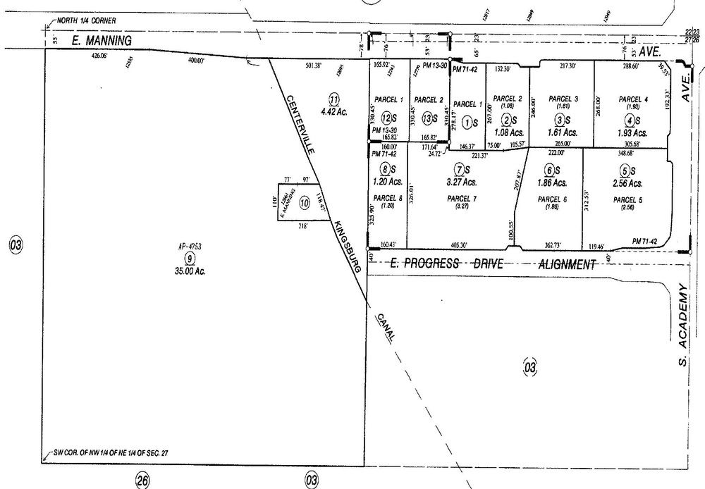 Shovel Ready Retail Land: All or Partial Pads w/ Utilities : 9000-9398 S Academy Ave, Parlier, CA 93648